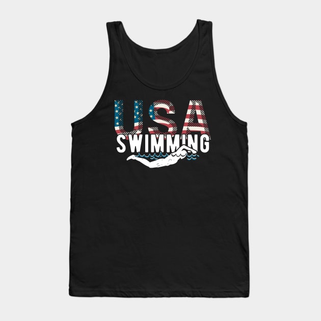 USA Swimming Team American Flag Sport Support Athlete Tokyo Tank Top by andreperez87